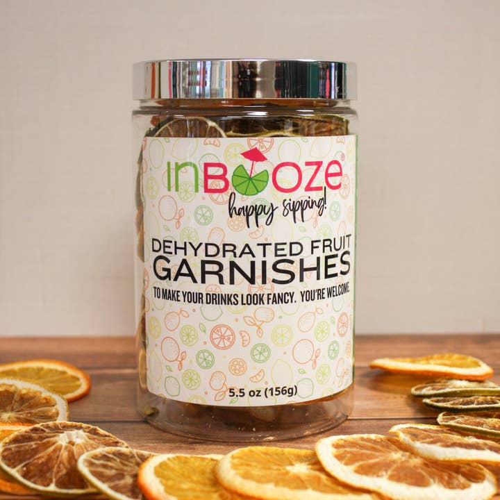 InBooze - Wholesale Dried/Dehydrated Fruit - Dehydrated Mixed Citrus Cocktail Garnish - Bar Cart Jar