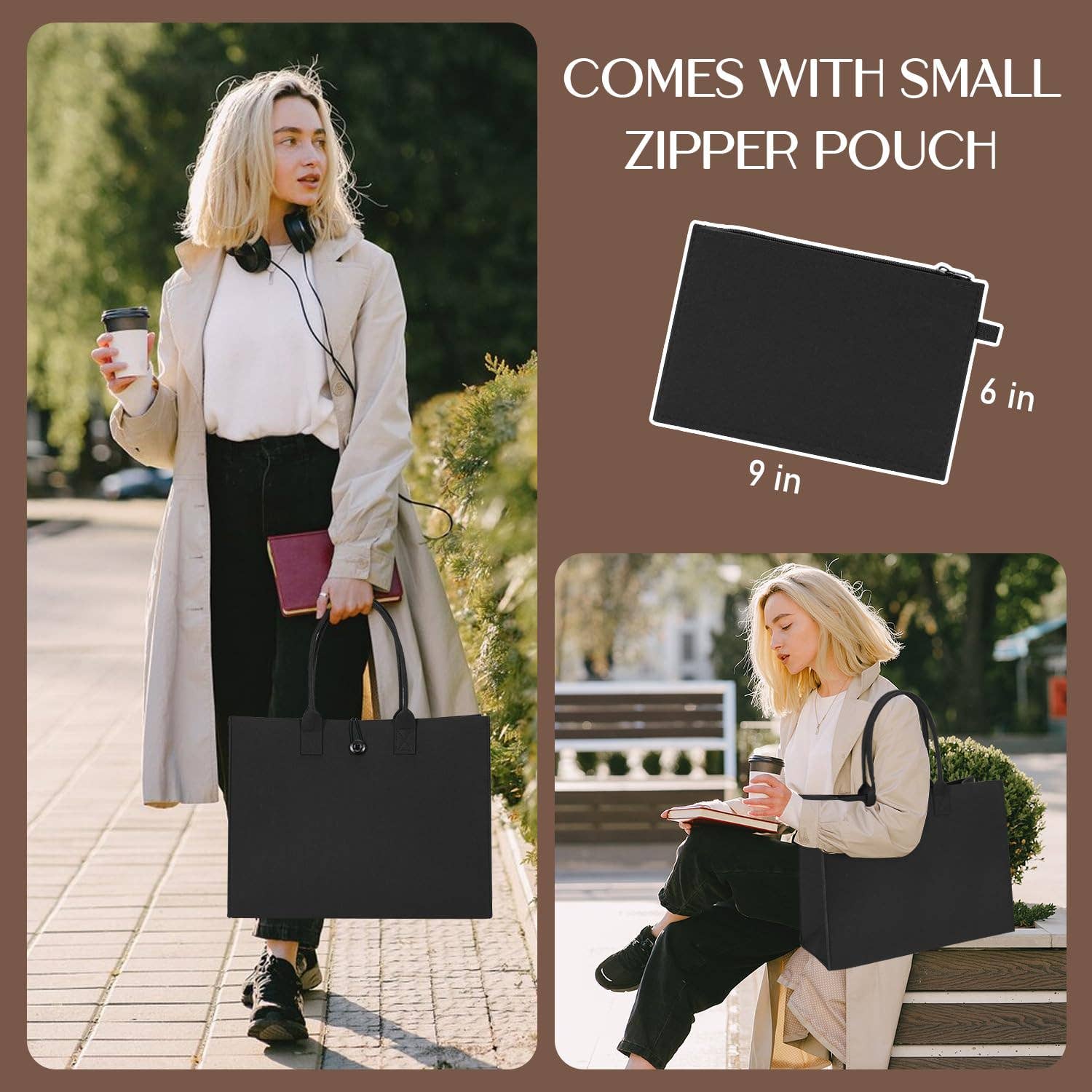 wandf – wholesale Livsmedels-/Shoppingväska – ECOHUB tålig återanvändbar kasse i återvunnet filttyg55