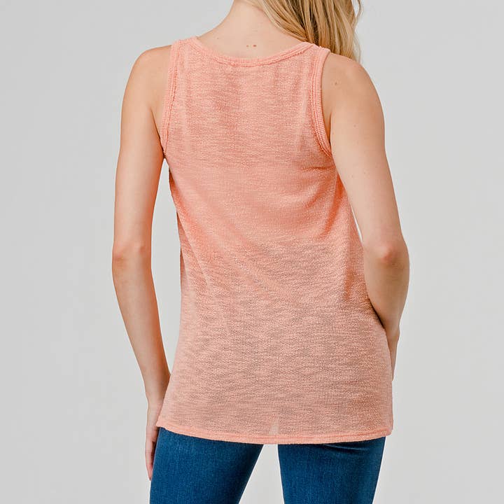 Heimious - Vendita all'ingrosso Canotta - Donna - Canotta Slub Texture con spacchi laterali, T4678