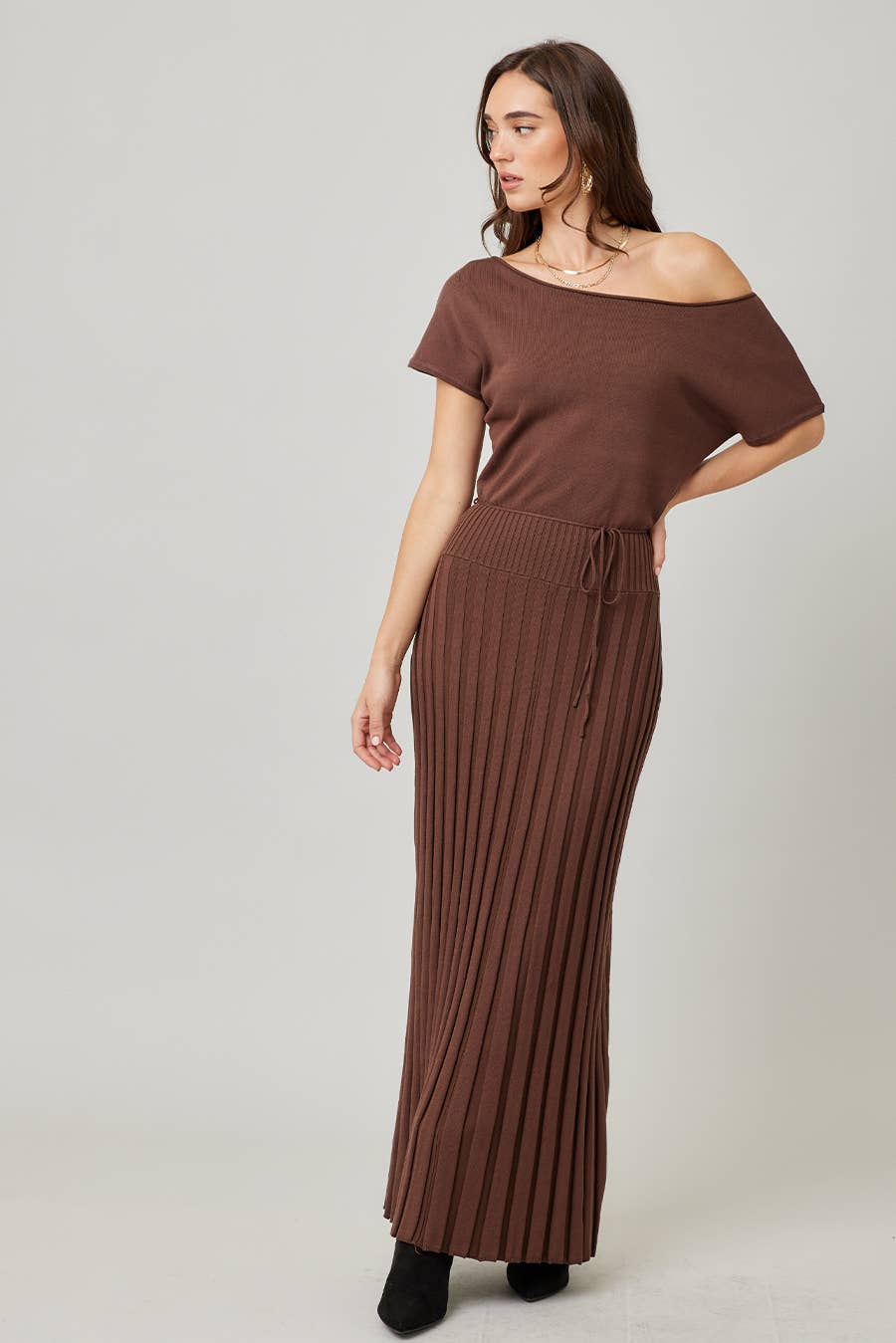 ILLA ILLA - Wholesale Dress - Women's - Knit Pleat Maxi Dress 13