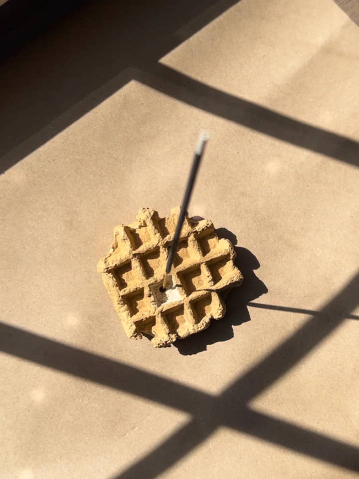 Concrete Waffle Incense Holder for wholesale by Queen City Crete