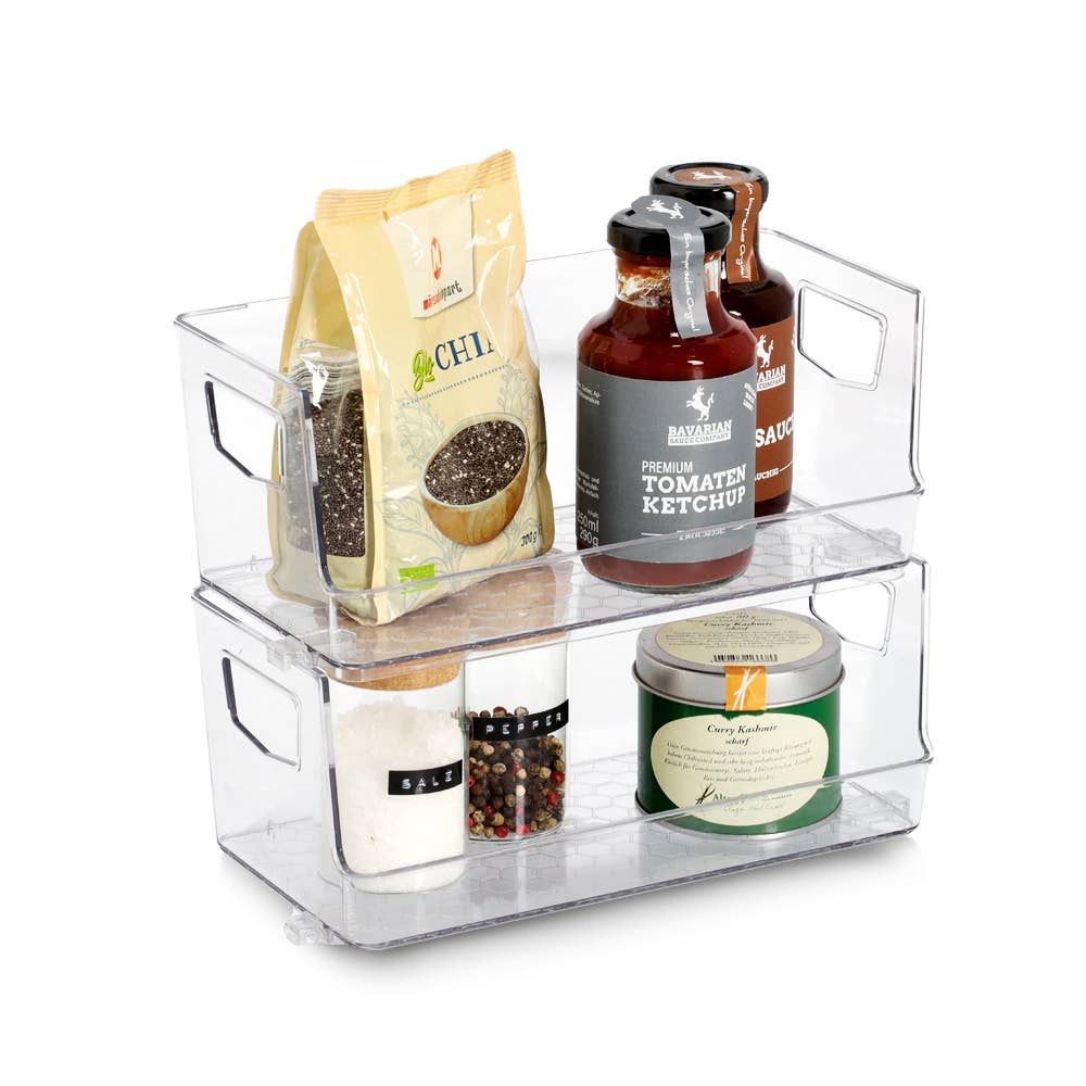 transparent Storage box set, 2-piece, plastic for wholesale on Faire2