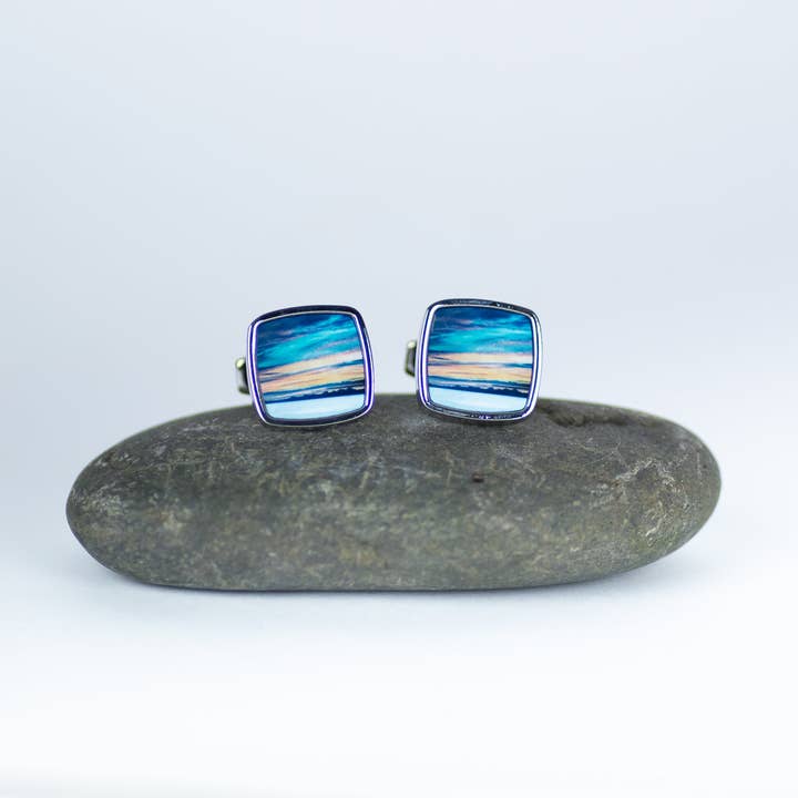 Cath Waters Scottish Landscapes – wholesale Cufflinks – The Western Isles from Skye Cufflinks1