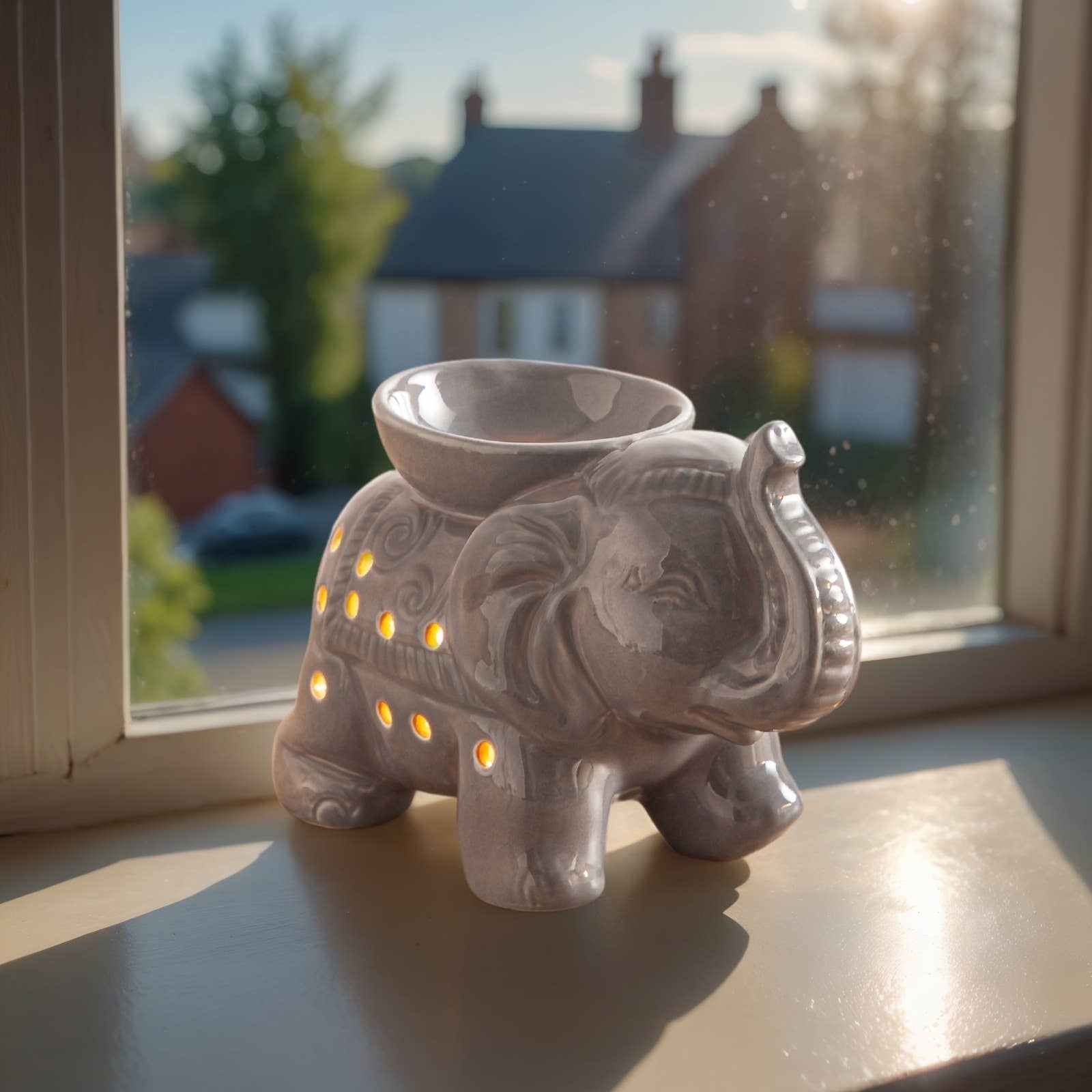 Zen'Arôme - Vendita all'ingrosso Portacandele - Bruciatore olio fondente cera profumata elefante Tandor grigio13