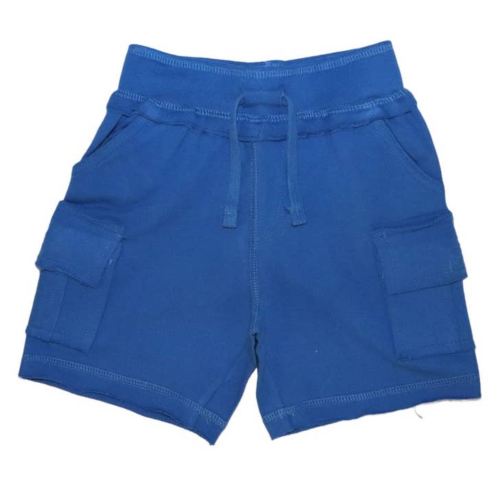 E15516-COBALT Kids Solid Cargo Shorts for wholesale by 🤍Baby Steps and Mish Kids