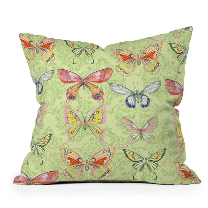 Pimlada Phuapradit Pastel Butterflies Throw Pillow for wholesale by Deny Designs