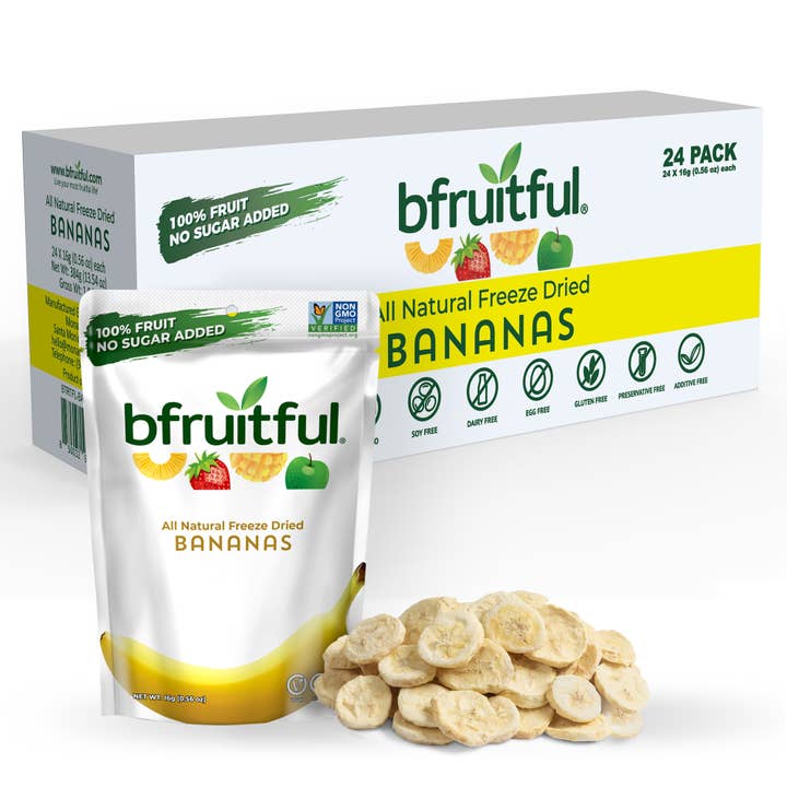 bfruitful - Wholesale Dried/Dehydrated Fruit - Freeze Dried Bananas (24 Pack)1