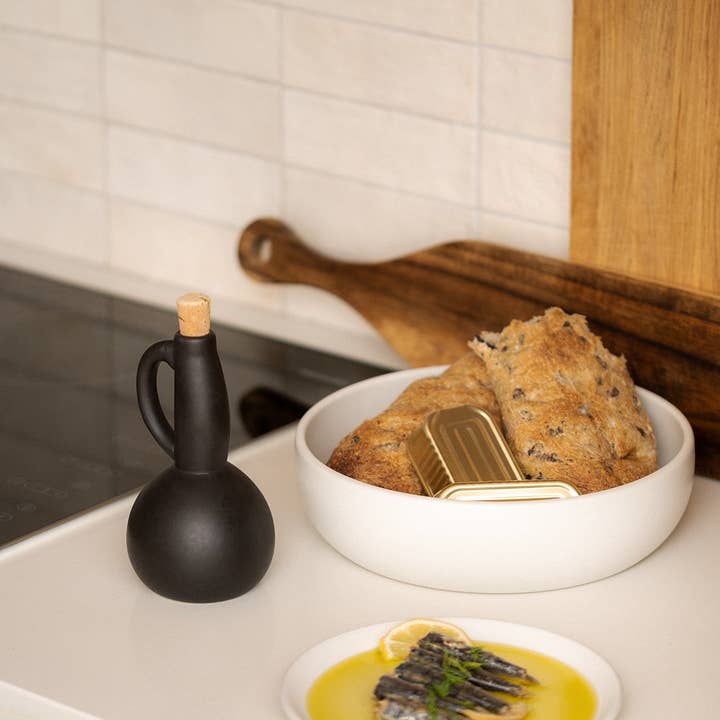 GHARYAN Stoneware & Olive Wood Tableware | Ships from USA - Wholesale Serve Bowl - Stoneware Shallow Serving Bowl | EWA 60 oz2