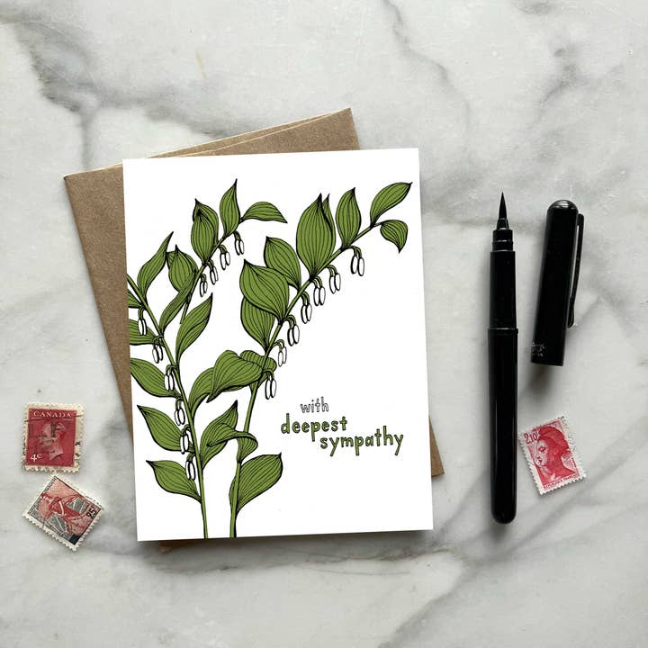 Sloe Gin Fizz - Wholesale Sympathy Card - Solomons Seal Sympathy Greeting Card