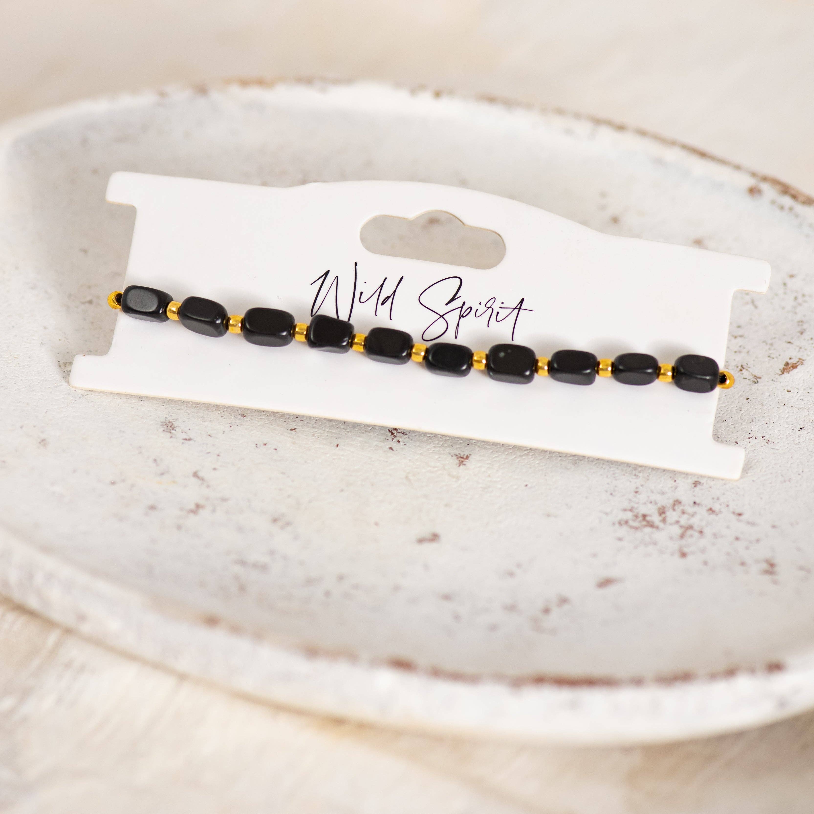Wild Spirit London – wholesale Beaded bracelet – The Black Agate Nomad Bracelet0