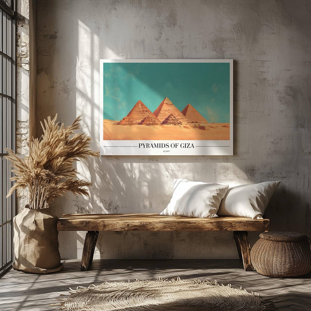 House Prints – Großhandel Kunstdruck – Goldene Sande von Gizeh - Gerahmter Leinwand-Wandkunst-Druck2