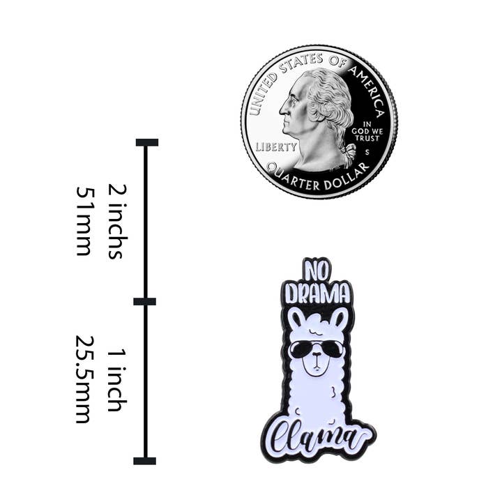 Real Sic - Venta al por mayor Botón/prendedor - No Drama Llama Pin — sin estrés motivacional llama pin esmaltado
