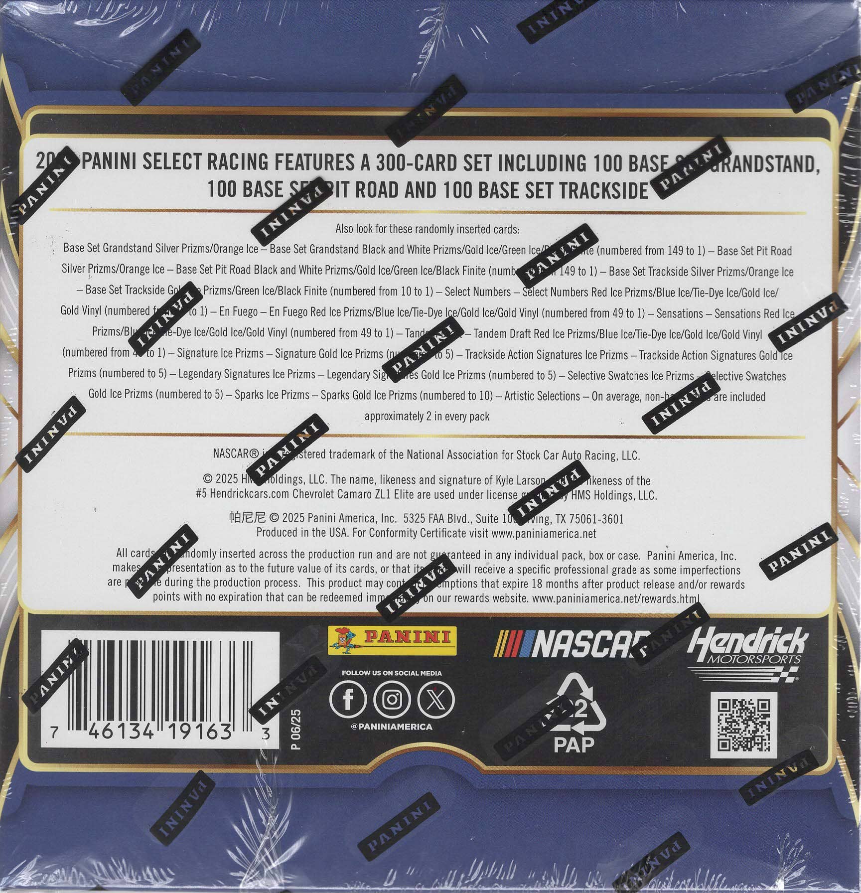 Wildwood Enterprises LLC - Wholesale Playing Cards - 2025 Panini Select NASCAR Racing 40ct. Mega Box1