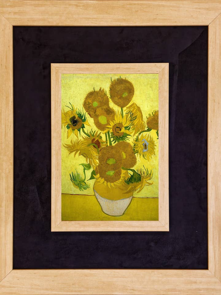 Van Gogh Sunflowers with Light Maple and Fabric for wholesale by The Brightener Group