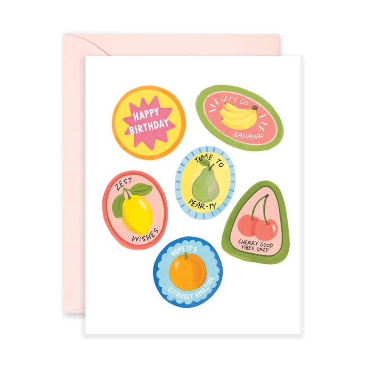 Fruit Stickers Birthday Greeting Card for wholesale by Isabella MG