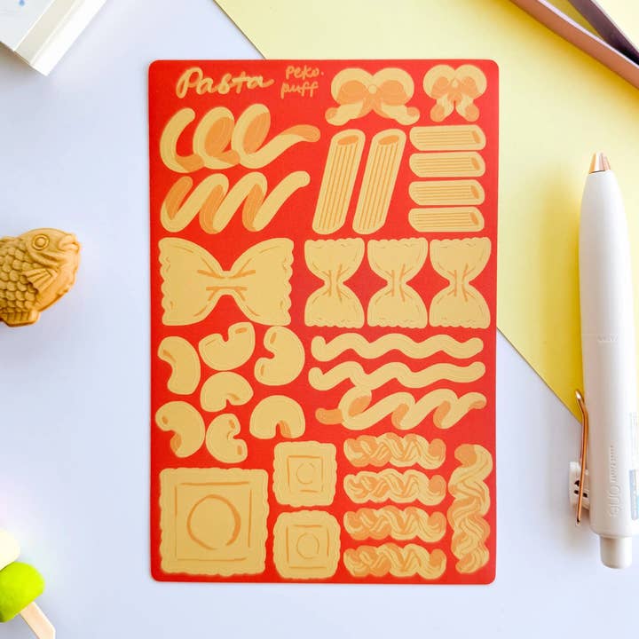 PekoPuff - Wholesale Sticker - Pasta Matte Waterproof Deco Sticker Sheet