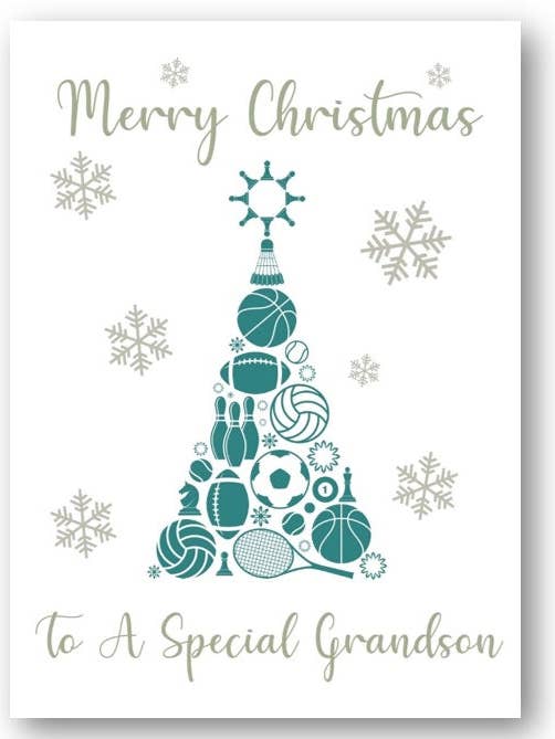 Biglietto di auguri natalizio con scritta «Second Ave To A Special Grandson» per la vendita all'ingrosso da parte di Second Ave Gift Company