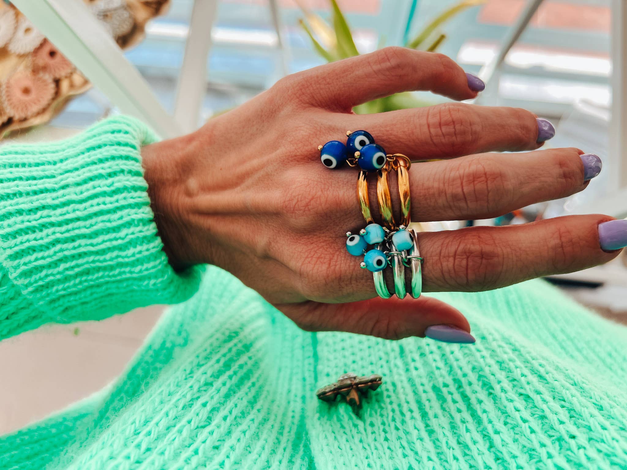 Goupi - Venta al por mayor Anillos grandes/de cóctel - Anillos ojo turco en plata y oro1