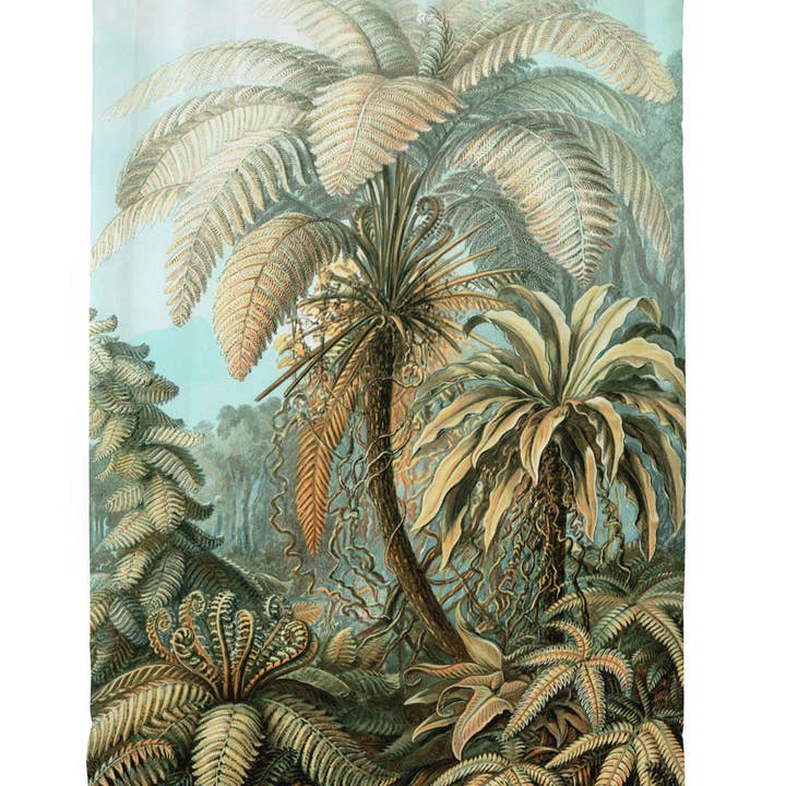 Vintage-Palmen-Duschvorhang aus Polyester 180x200cm für den Großhandel von Really Nice Things