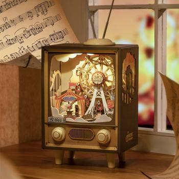 Robotime - Wholesale DIY Craft Kit - AMT01 Sunset Carnival Rolife Music Box DIY Wooden Puzzles