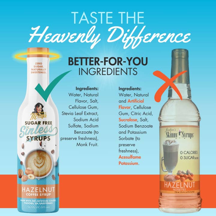 Miss Mary's Mix - Wholesale Flavored Syrup - Hazelnut Sugar Free Sinless Syrup