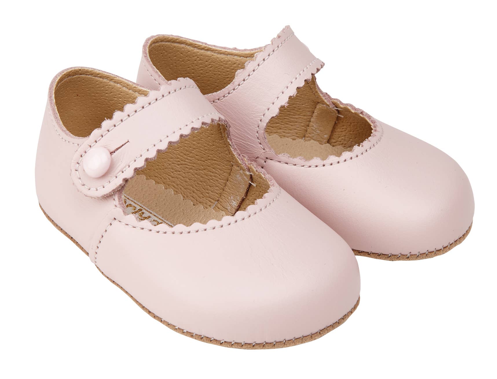 Early Days & Baypods – wholesale Cot shoes – Baby – Emma Early Days leather bar shoe, button fastening12