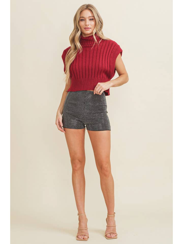Cloud Ten - Wholesale Sweater Vest - Women's - CSW9053A - Rib Knit Women's Sweater Vest