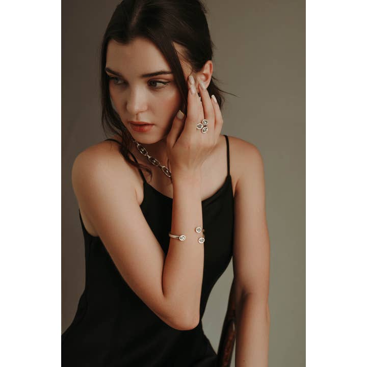 Chanour – Engroshandel Manchetarmbånd – Håndlavet krystal messingarmbånd - 28393