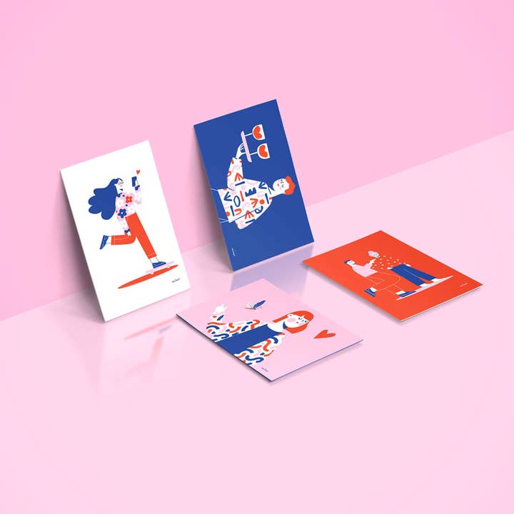 4 LOVE CARDS for wholesale by Atelier Jolimot