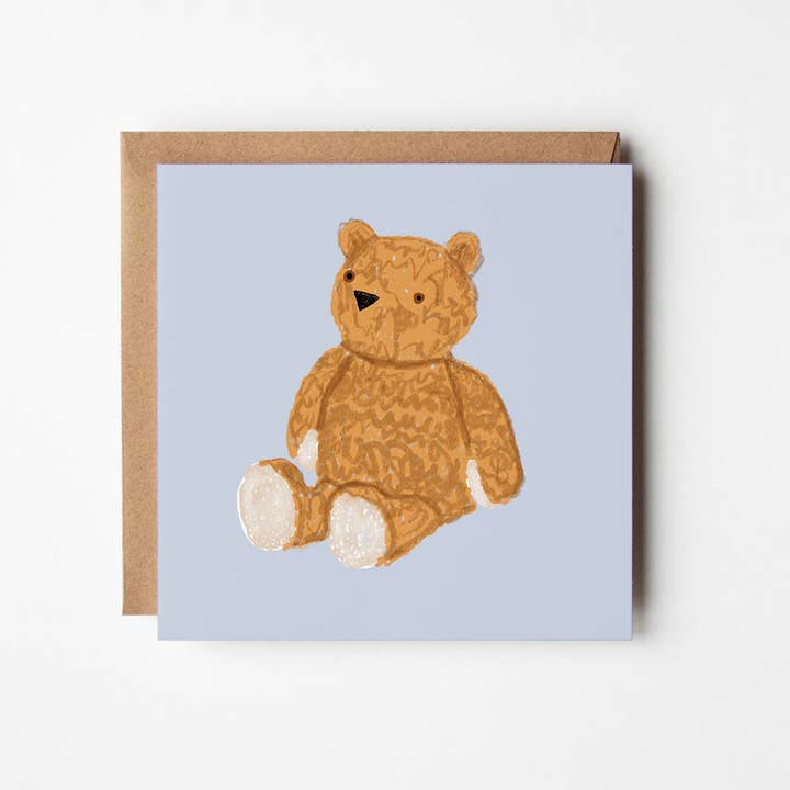 Teddy bear - blank greetings card for wholesale by Design Smith