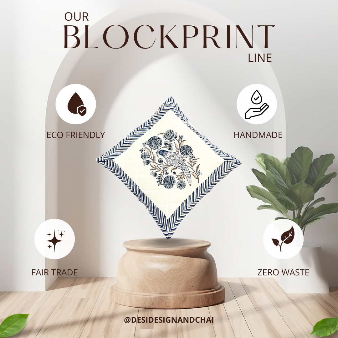 Desi design and chai - Wholesale Scrunchie - Women's - Zero Waste blockprinted & Handmade fabric Medium Scrunchies2