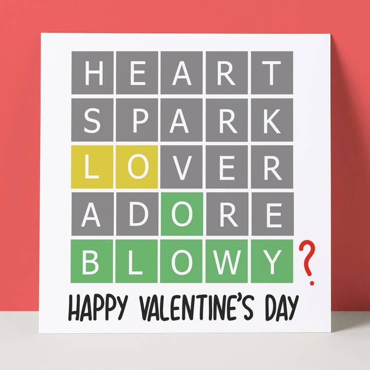 WORDLE CUNTY - VALENTINE'S DAY CARD for wholesale by Pack a Punch Designs