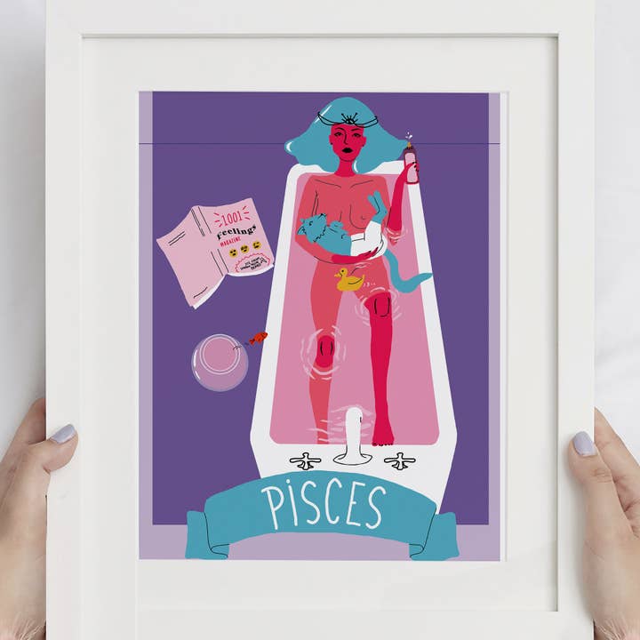 Pisces Zodiac Sign Art Print for wholesale by Mars and moi