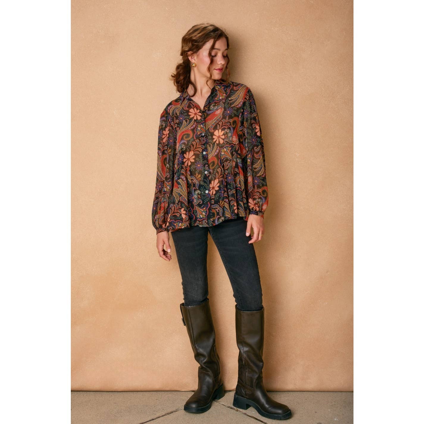 SECUOYA PROFUNDA Blusa con Bajo Acampanado por Todas Partes (1) de venta al por mayor en Faire3