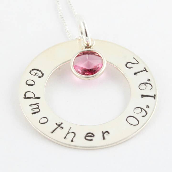 Godmother Necklace & Godfather Keychain Set - Baptism Gift for wholesale by The Silver Diva