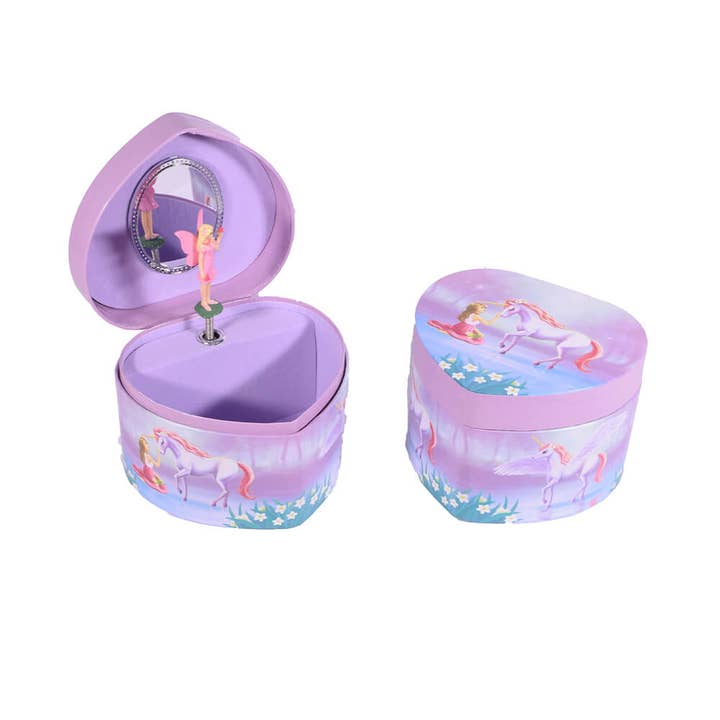 giftland – wholesale Smyckeskrin och organisatörer – Barn – Mini hjärta musikaliska smyckeskrin enhörning