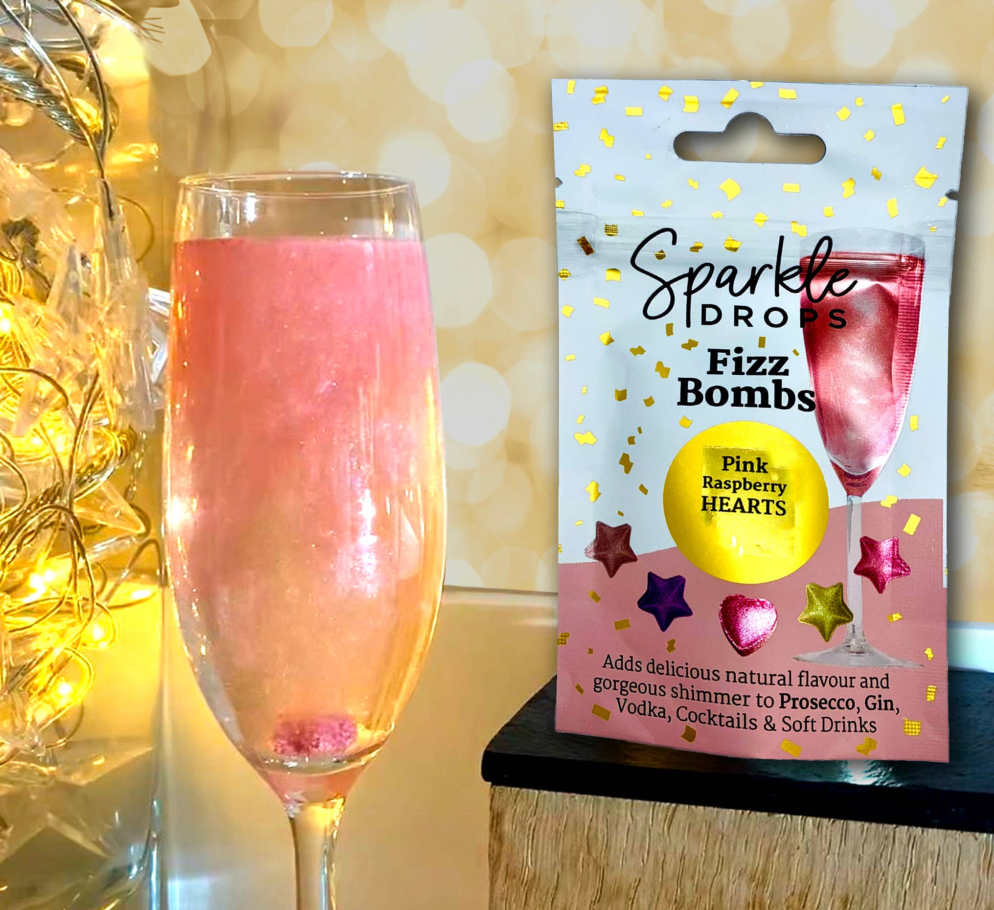 Sparkle Drops - Vente Décorations pour boisson - Sparkle Drops Fizz Bombs Étoiles Framboise et Fruit de la passion4