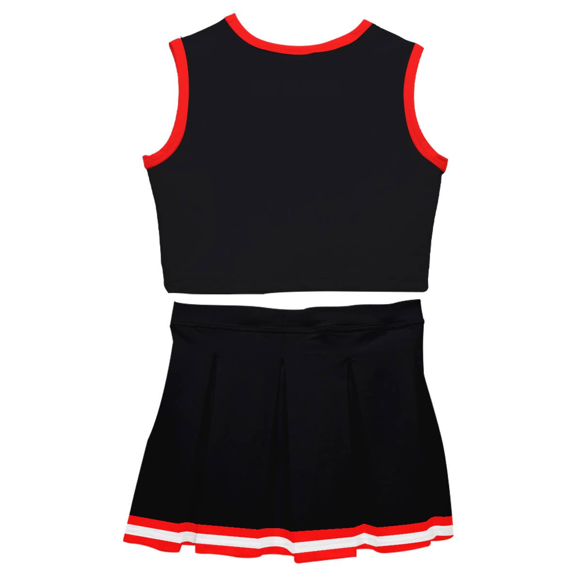 Vive La Fete - Wholesale Top & Skirt Set - Kids - Black Red Sleeveless Cheerleader Set1