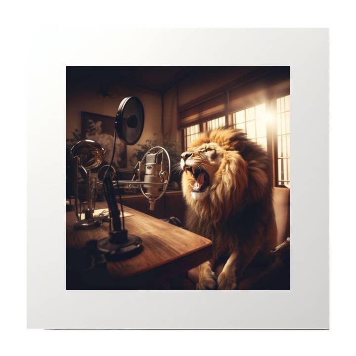 Recording Lion Roar Art Print for wholesale by Artificial Ink