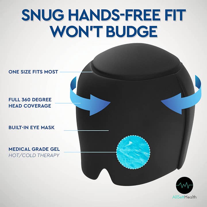 AllSett Health - Wholesale Hot/Cold Compress - Migraine Relief Cap Ice Head Wrap Headache and Migraine Hat4