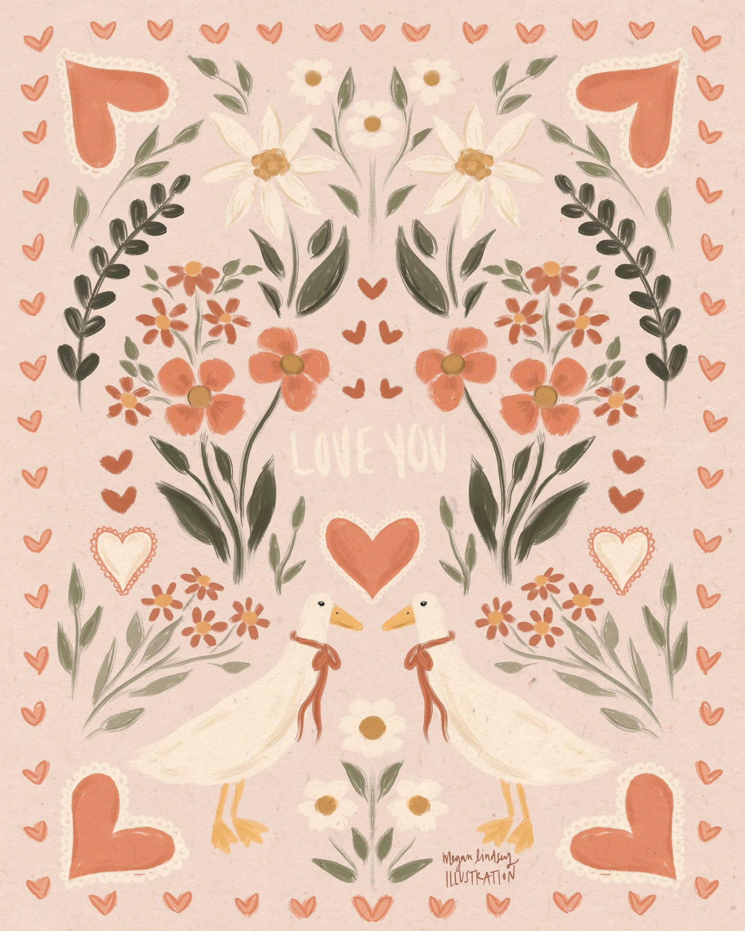 Megan Lindsey Illustration - Vente Affiche d'art - Impressions « Je t'aime »