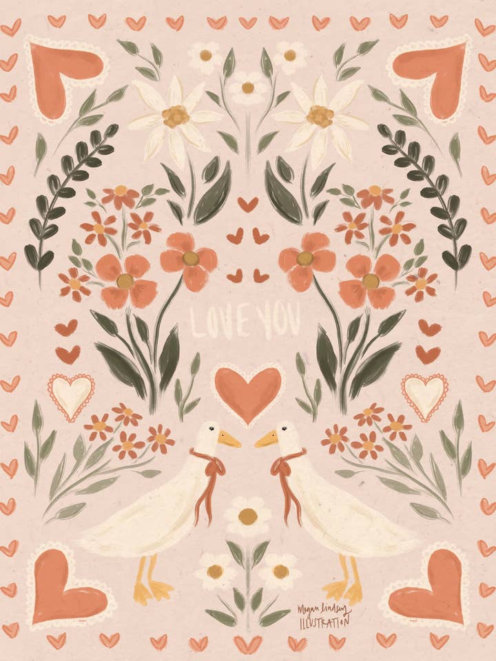 "Love You" Prints for engroshandel hos Megan Lindsey Illustration