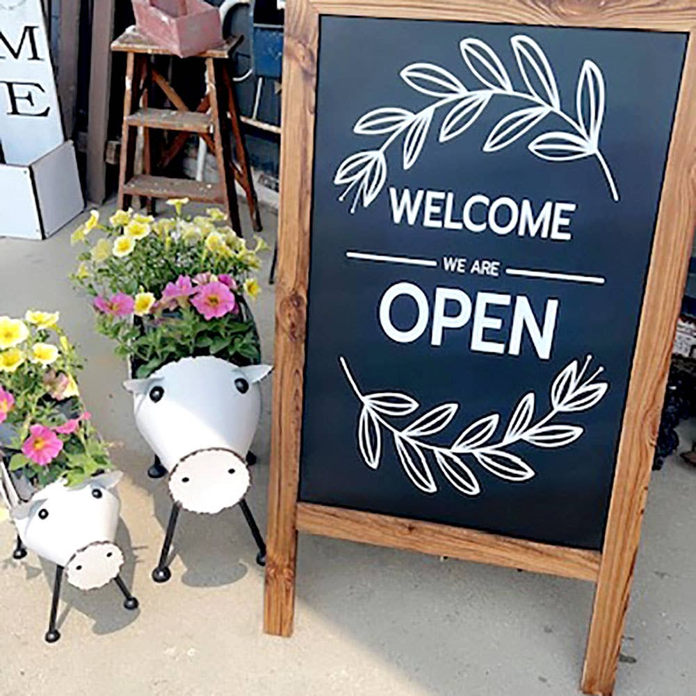 Zeckos – wholesale Kruka – Vit Galvaniserad Metal Flying Pig Stående Planters Set om 25