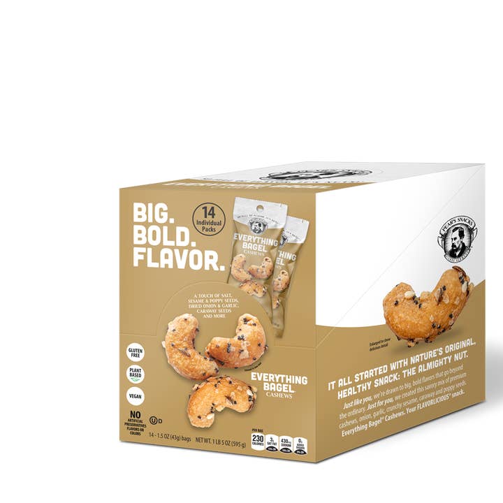 Pear's Snacks - Wholesale Nuts - Everything Bagel® Cashews Caddy (1.5 oz x 14)3