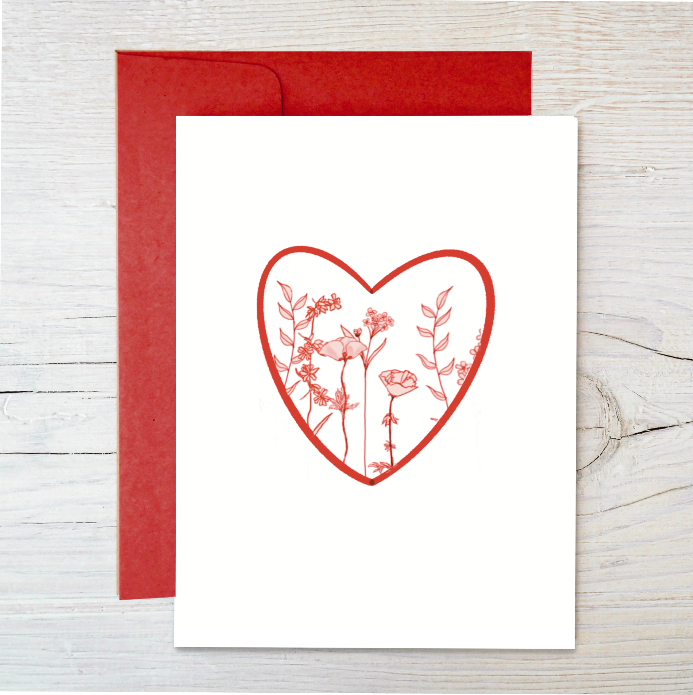The Raven’s Edge Studio - Venta al por mayor Tarjetas de San Valentín - Tarjeta de Amor Plantable | Corazón Rojo | Tarjeta Ecológica de San Valentín | LH33