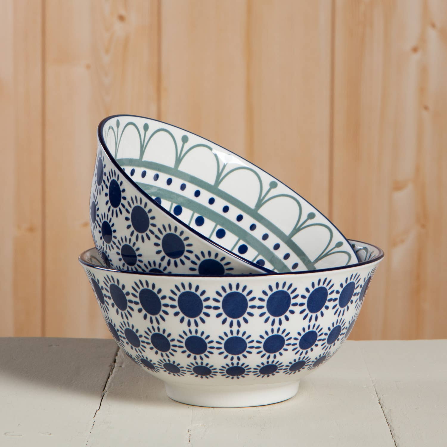 Now Designs by Danica - Wholesale Bowl - Black Navy Sun Stamped Bowl 6 inch5