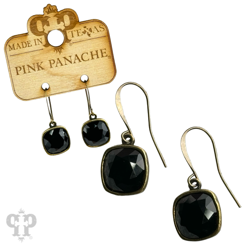 Pink Panache Brands - Wholesale Dangle Earrings - Austrian square crystal hook earring, 12mm21
