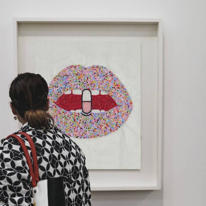 Chill Pill Beaded Pop-Art Wall Decor for wholesale by Amore Beauté