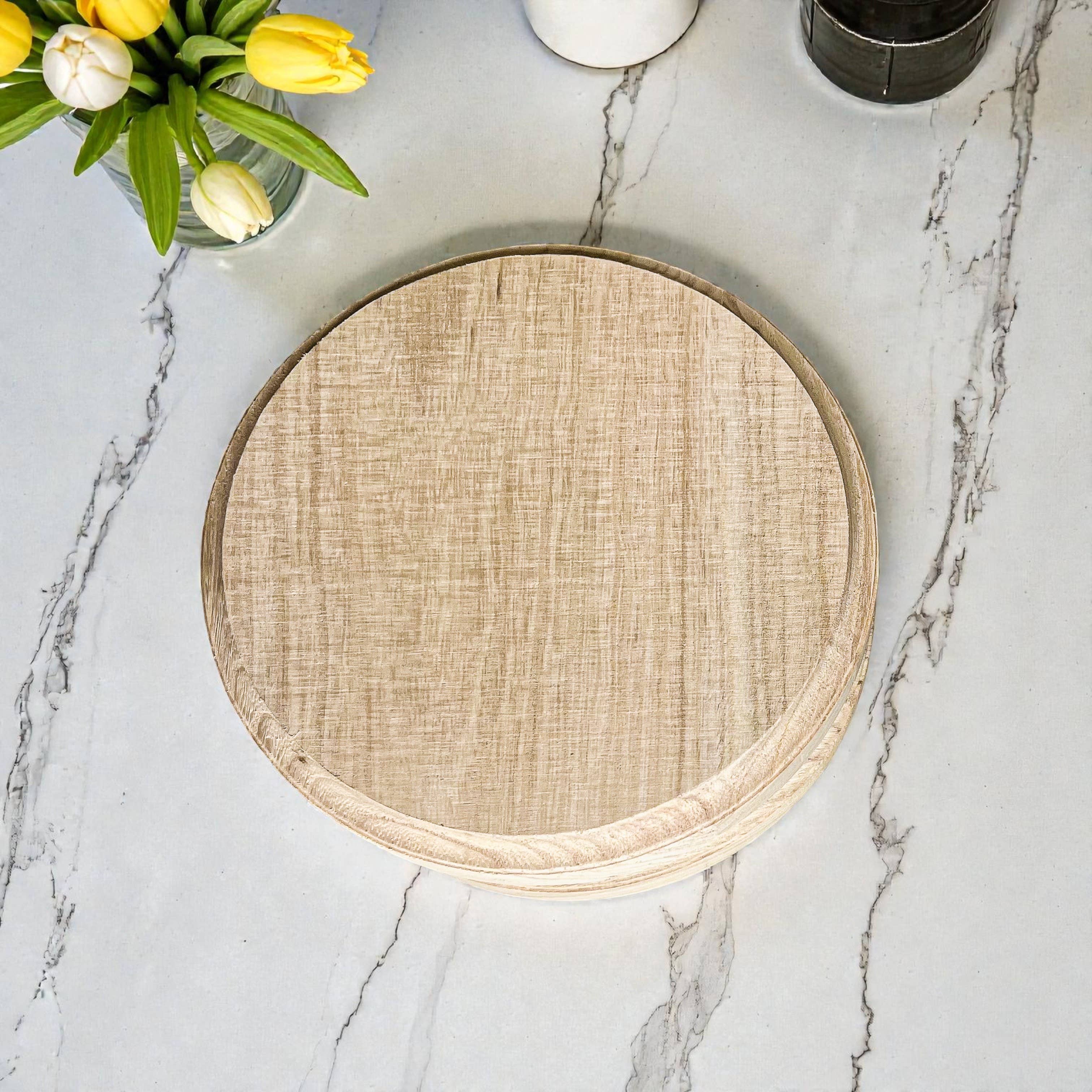 Gia Roma - Wholesale Decoratief dienblad - Ronde houten standaard en sierbord voor tafeldecoratie25