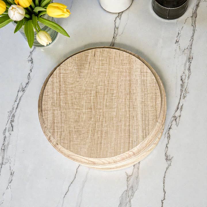 Gia Roma - Wholesale Decoratief dienblad - Ronde houten standaard en sierbord voor tafeldecoratie25